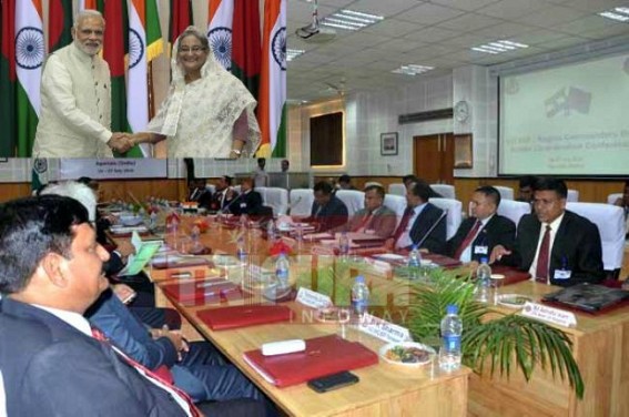 Tripura’s 35 % unsealed Border issue : Modi’s Act-East policy enabled 4 day long Indo-Bangla joint meet : Border crimes spiked up , BSF-BGB Joint meet began within 1 month of MHA Border Secretary Susheel Kumar’s visit Tripura’s 35 % unsealed Border issue : Modi’s Act-East policy enabled 4 day long Indo-Bangla joint meet : Border crimes spiked up , BSF-BGB Joint meet began within 1 month of MHA Border Secretary Susheel Kumar’s visit